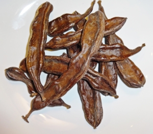 Carob pods, dried and ripened